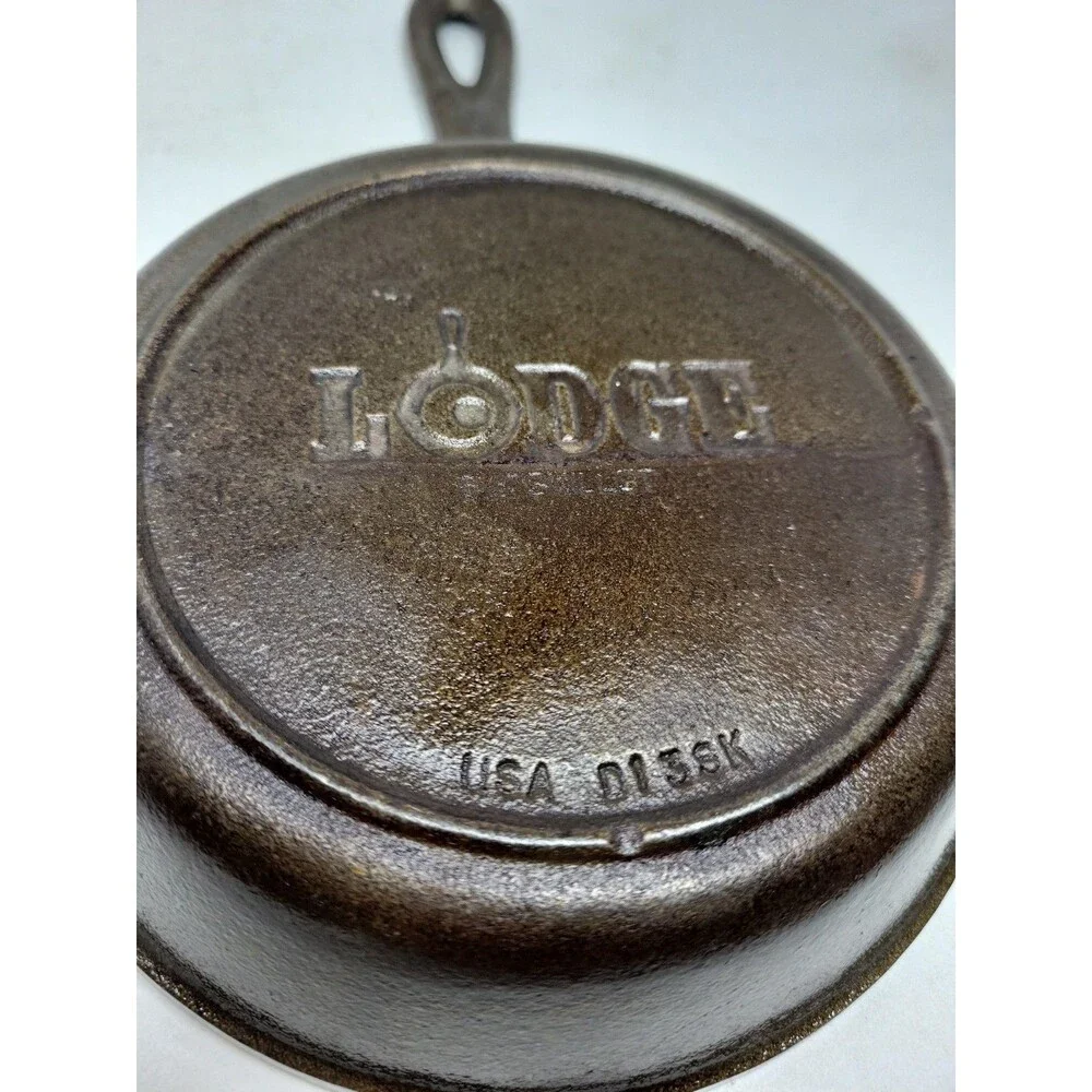 LODGE #3 SK D 6.5” Cast Iron Skillet 3 Notch Made In USA Very Clean